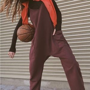 Free People Hot Shot Onesie Black Raisin